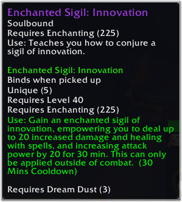 Enchanted Sigil: Innovation- Enchanting